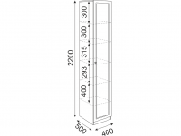 Пенал Беатрис М04 ШхВхГ 400х2200х500 мм 